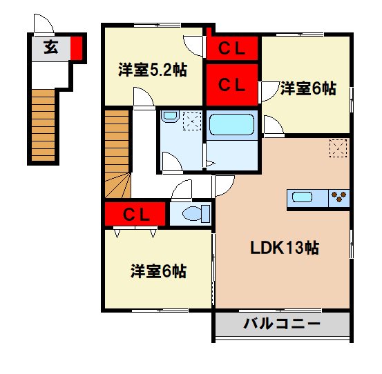 とののくら六番館Aの間取り