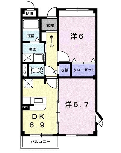 福島市山下町のマンションの間取り