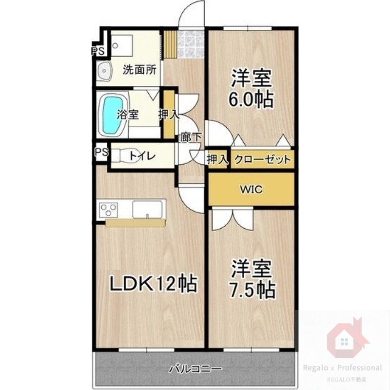 大阪市鶴見区焼野のマンションの間取り