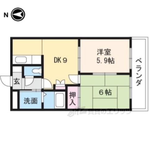 東近江市札の辻のアパートの間取り