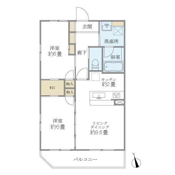 小金井市中町のマンションの間取り