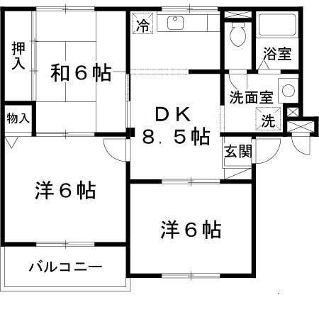 ニューリバーサイド八尾南A棟の間取り