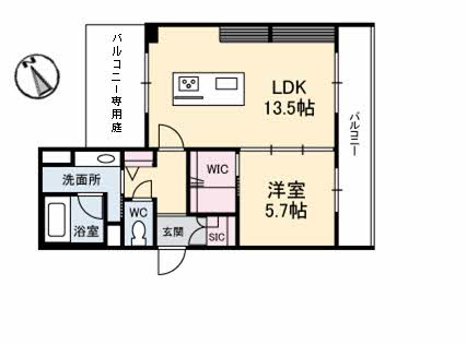 山口市小郡大正町のアパートの間取り