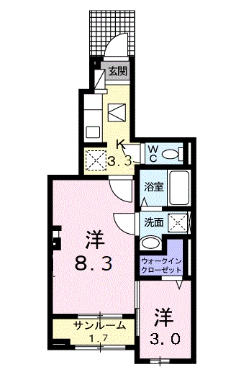 【知立市南陽のアパートの間取り】