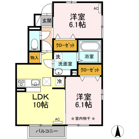 セジュールしらたかBの間取り