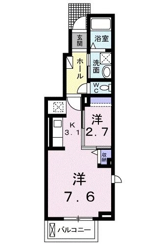 伊勢崎市八斗島町のアパートの間取り