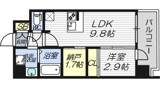 東大阪市西堤のマンションの間取り