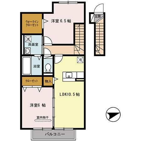 和歌山市西浜のアパートの間取り