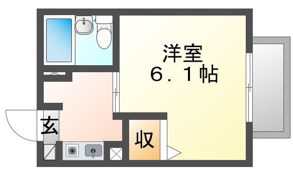 岡山市北区津島福居のアパートの間取り