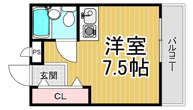 宝塚市中野町のアパートの間取り