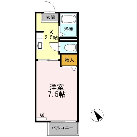 豊川市一宮町のアパートの間取り