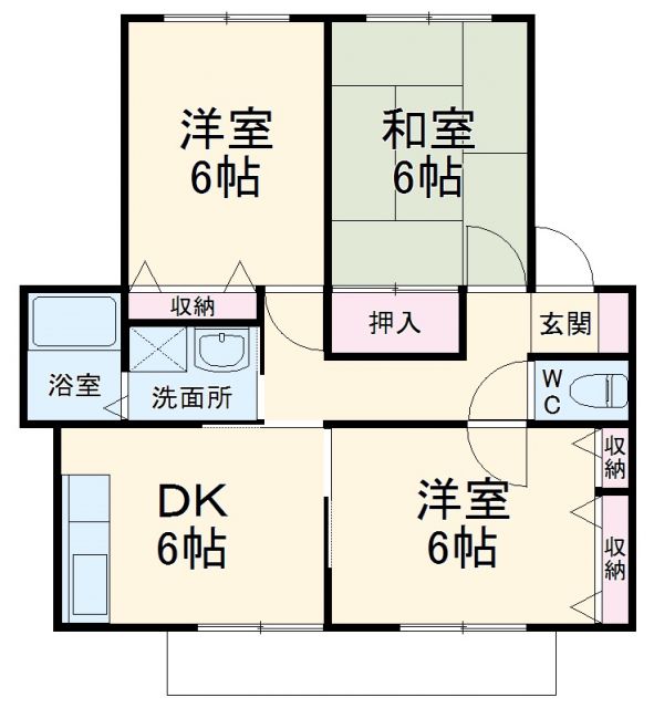 浜松市中央区半田山のアパートの間取り