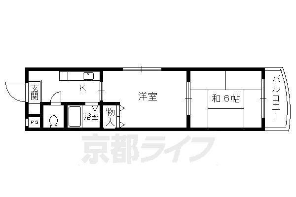 京都市中京区壬生朱雀町のマンションの間取り