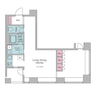 港区三田のマンションの間取り