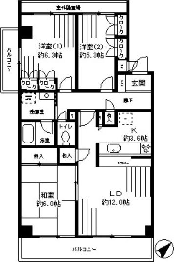 川崎市宮前区鷺沼のマンションの間取り