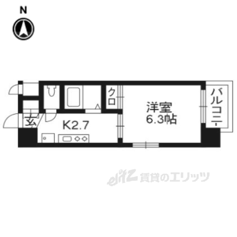 京都市南区九条町のマンションの間取り