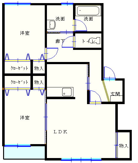 ハイツエメラルドAの間取り写真