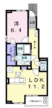 福山市駅家町大字近田のアパートの間取り