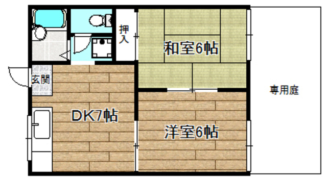 高槻市安岡寺町のアパートの間取り