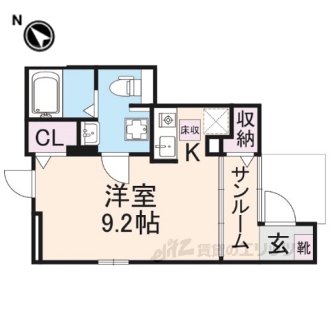 【彦根市八坂町のアパートの間取り】