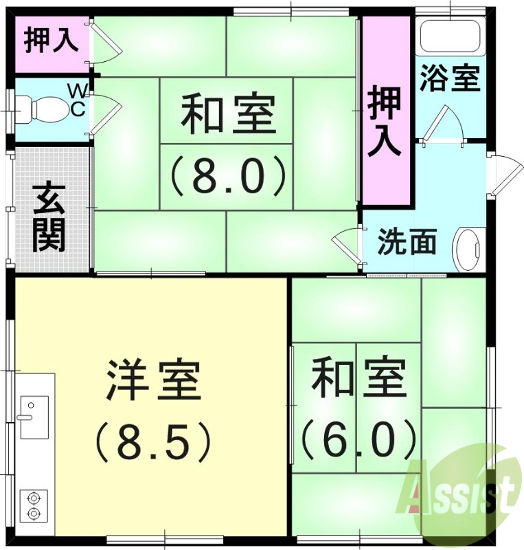 恵荘の間取り