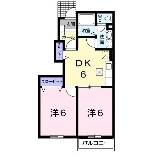 揖斐郡大野町大字相羽のアパートの間取り