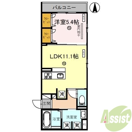 尼崎市武庫之荘本町のアパートの間取り