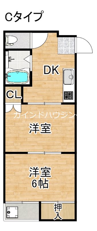 大阪市住之江区西加賀屋のマンションの間取り