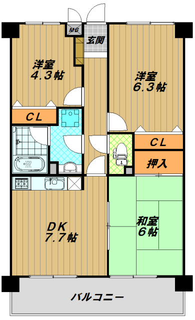 ノーブル須磨の間取り