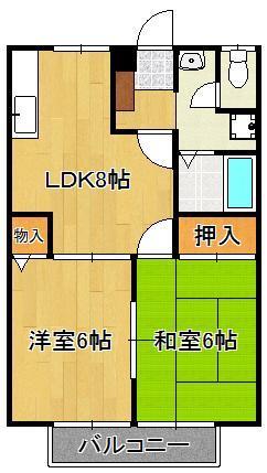 遠賀郡遠賀町大字虫生津のアパートの間取り