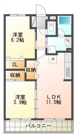 焼津市上泉のマンションの間取り