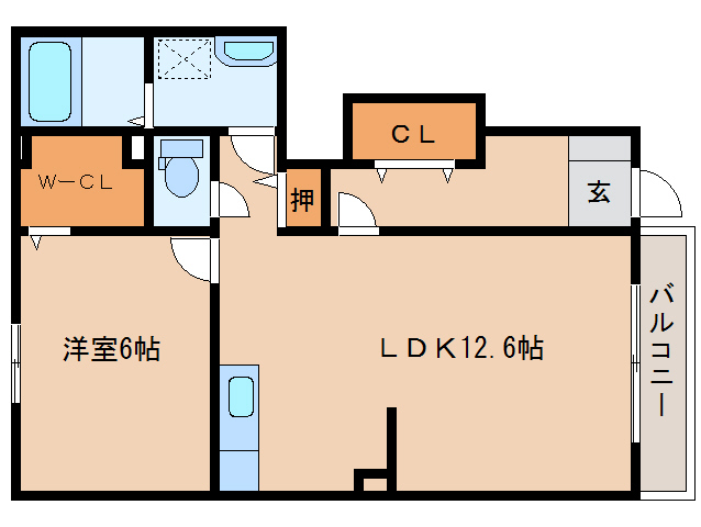 橿原市鳥屋町のアパートの間取り