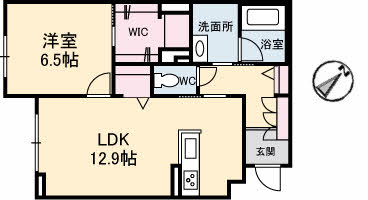 【安芸郡海田町南幸町のマンションの間取り】