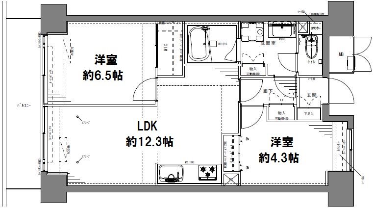 レジディア芝浦の間取り