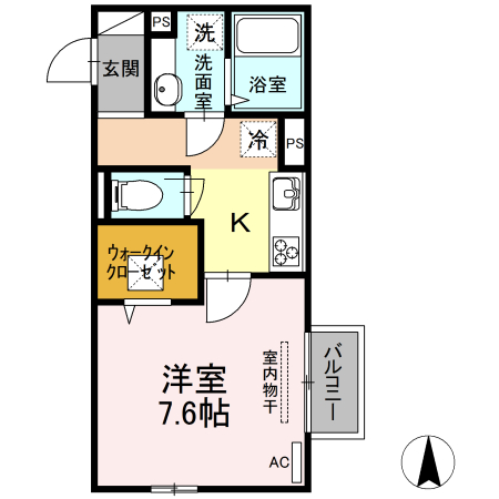 広島市安佐南区上安のアパートの間取り