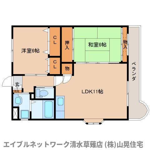 静岡市清水区上原のマンションの間取り