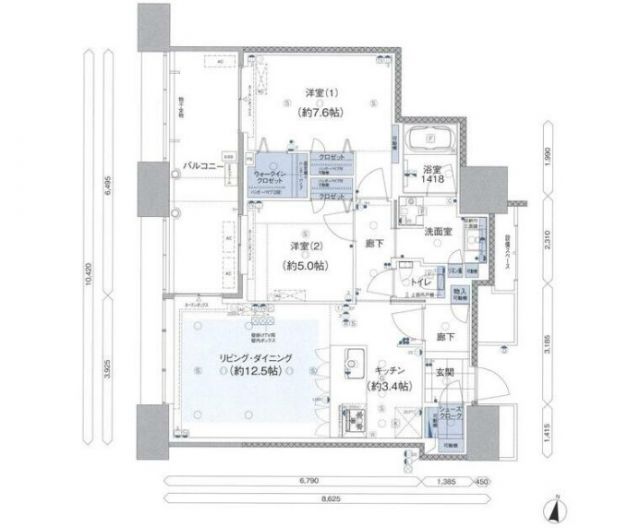 アイランドシティオーシャン＆フォレストタワーレジデンスＷＥＳＴ棟の間取り