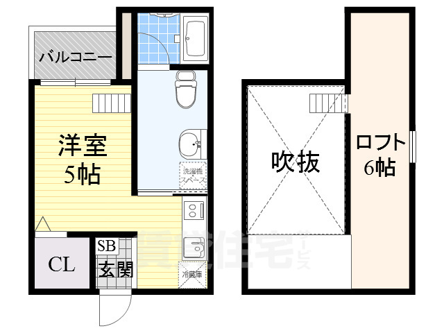 堺市北区東浅香山町のアパートの間取り