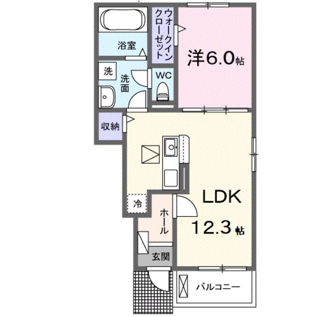 松原市小川のアパートの間取り