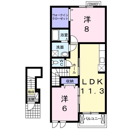 泉南市新家のアパートの間取り