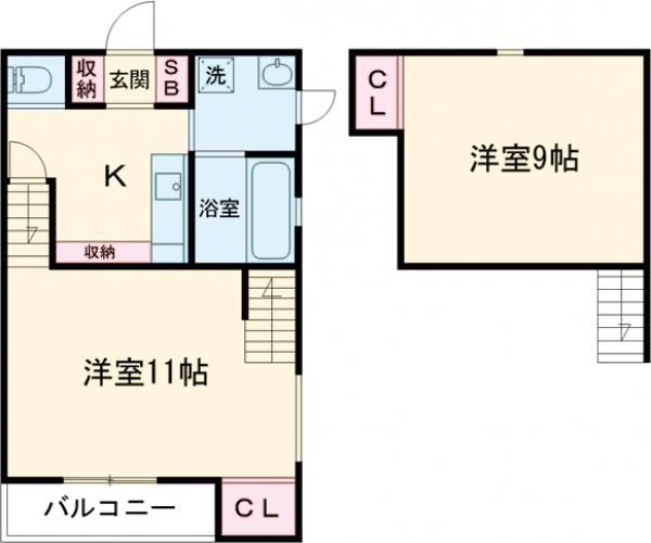 徳島市南佐古八番町のアパートの間取り