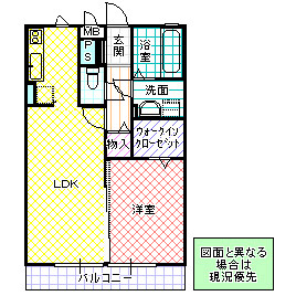 那珂市竹ノ内のアパートの間取り