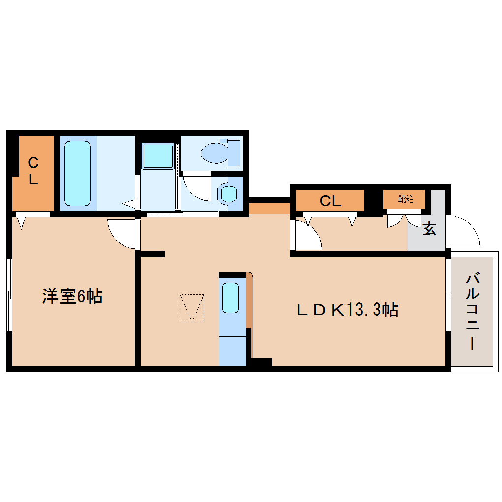 生駒郡斑鳩町法隆寺東のアパートの間取り