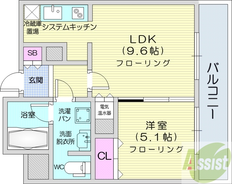 ラフィネタワー札幌南3条の間取り