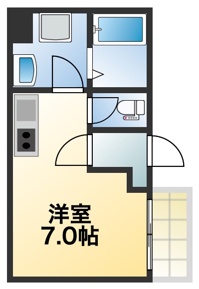 大阪市西成区天下茶屋東のアパートの間取り