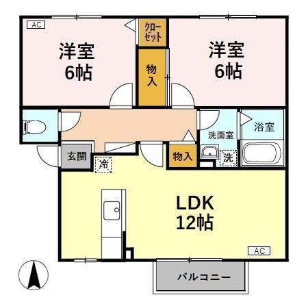 アムール荻川　Aの間取り