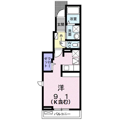 新居浜市中村松木のアパートの間取り