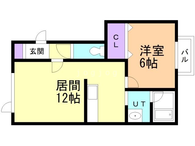 石狩市花川南四条のアパートの間取り