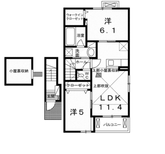 加須市川口のアパートの間取り