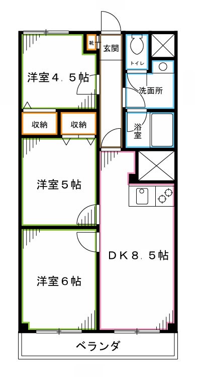 新宿区上落合のマンションの間取り